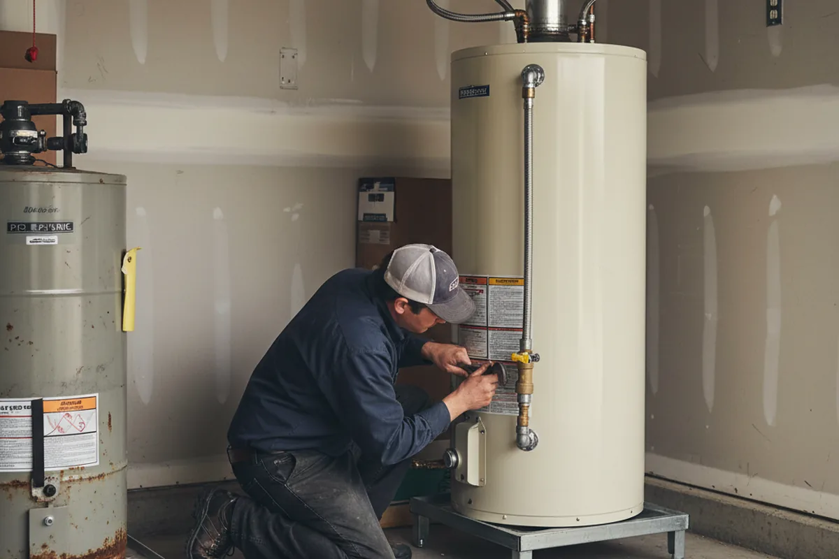 Water heater and shutoff valve replacement in Evanston